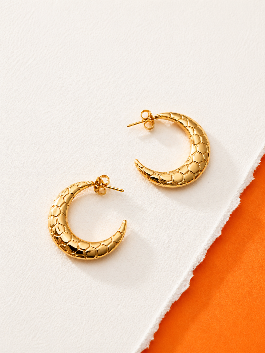 Moon shape hoops