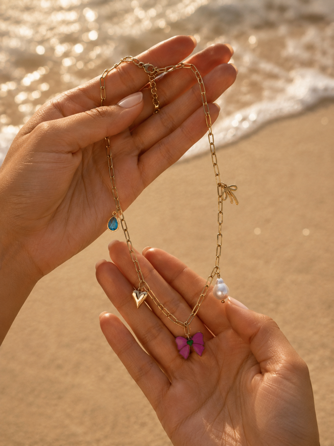 Pink Butterfly Charm Necklace